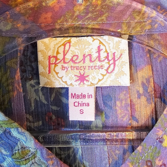 Plenty by Tracy Reese x Anthropologie Bohemian Flowy Femme Sheer Blouse, Size S - Picture 7 of 7
